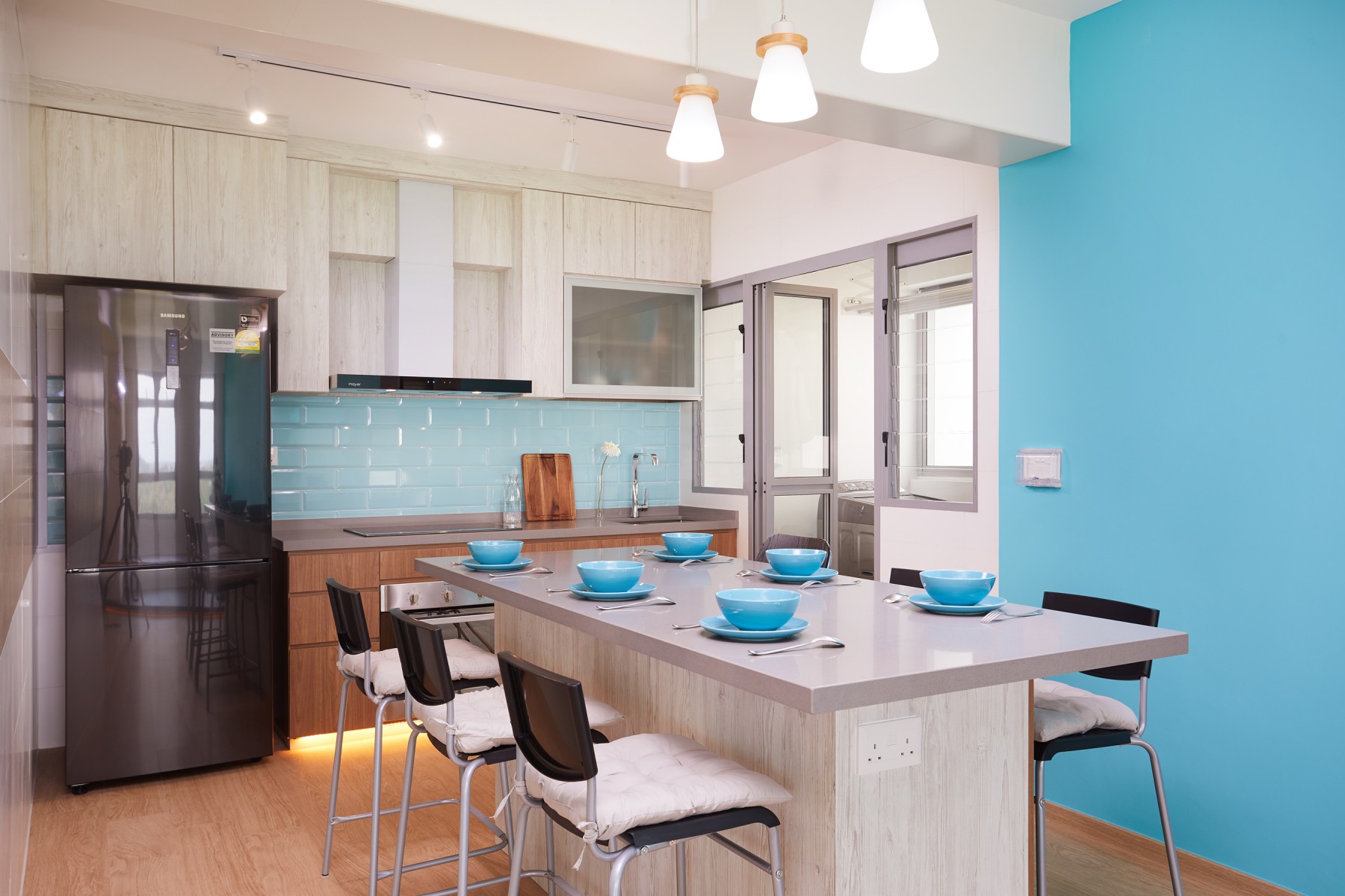 blue kitchen theme