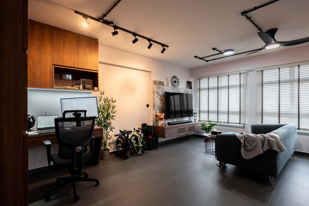 modern living room with sofa and tv