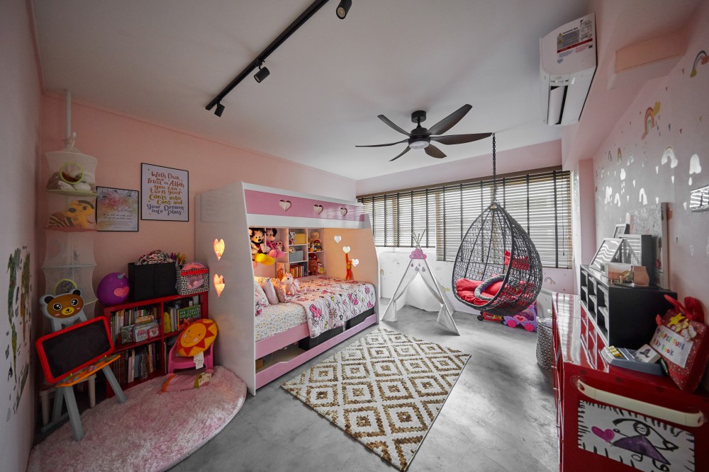 industrial kids room with bookshelf and children s storage