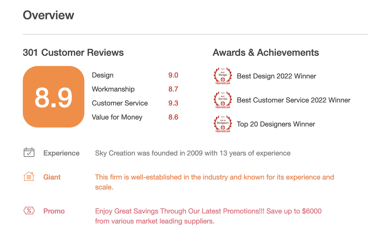 sky creation ratings