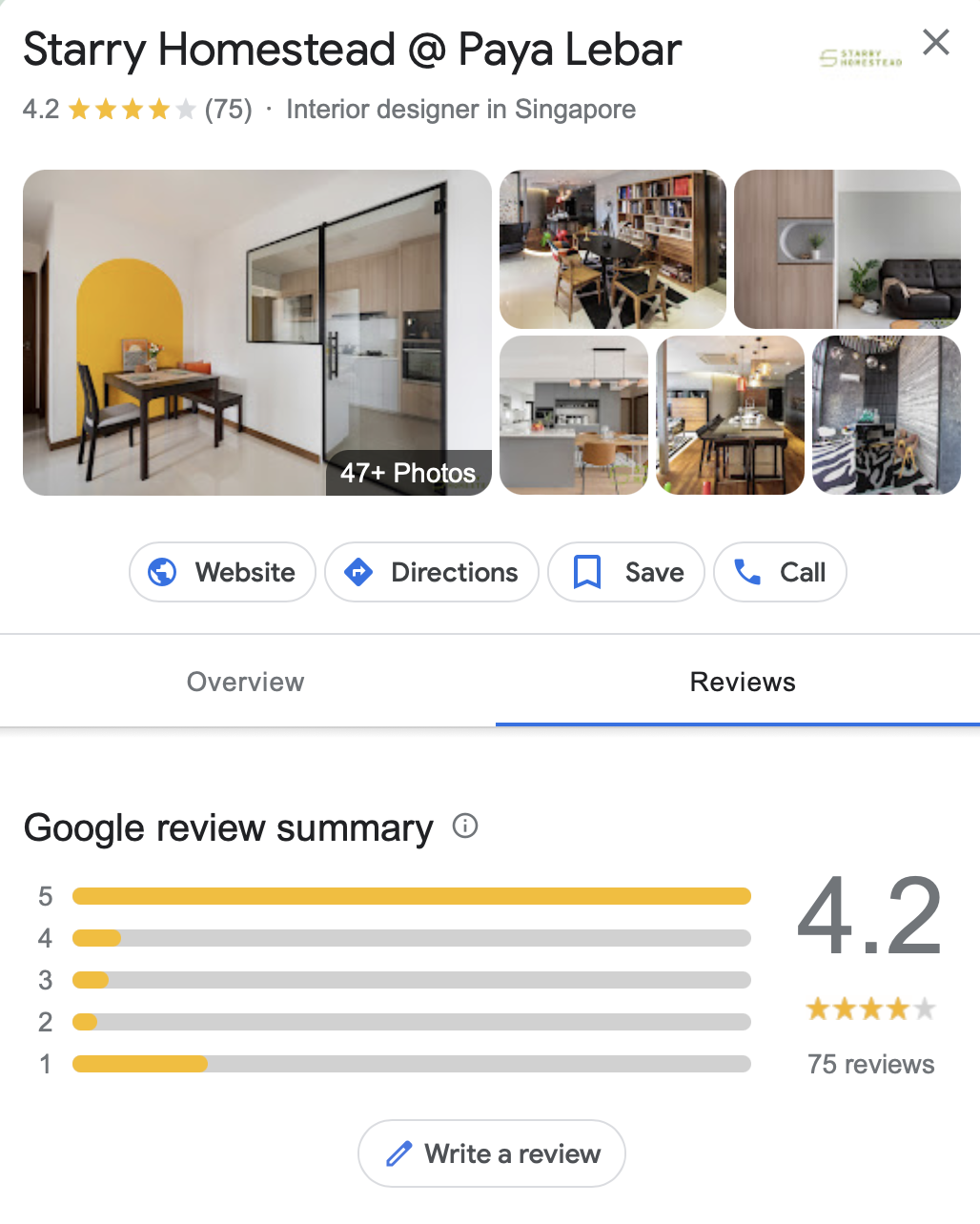 starry google ratings