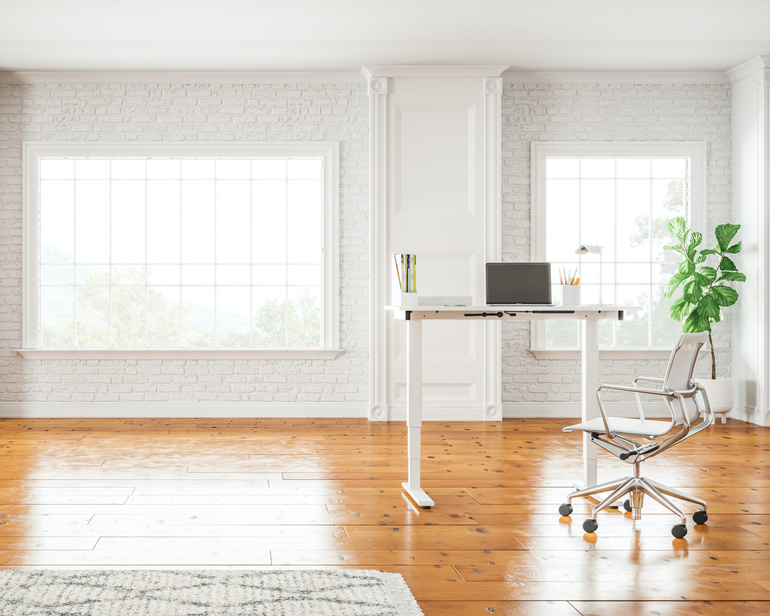 white standing desk