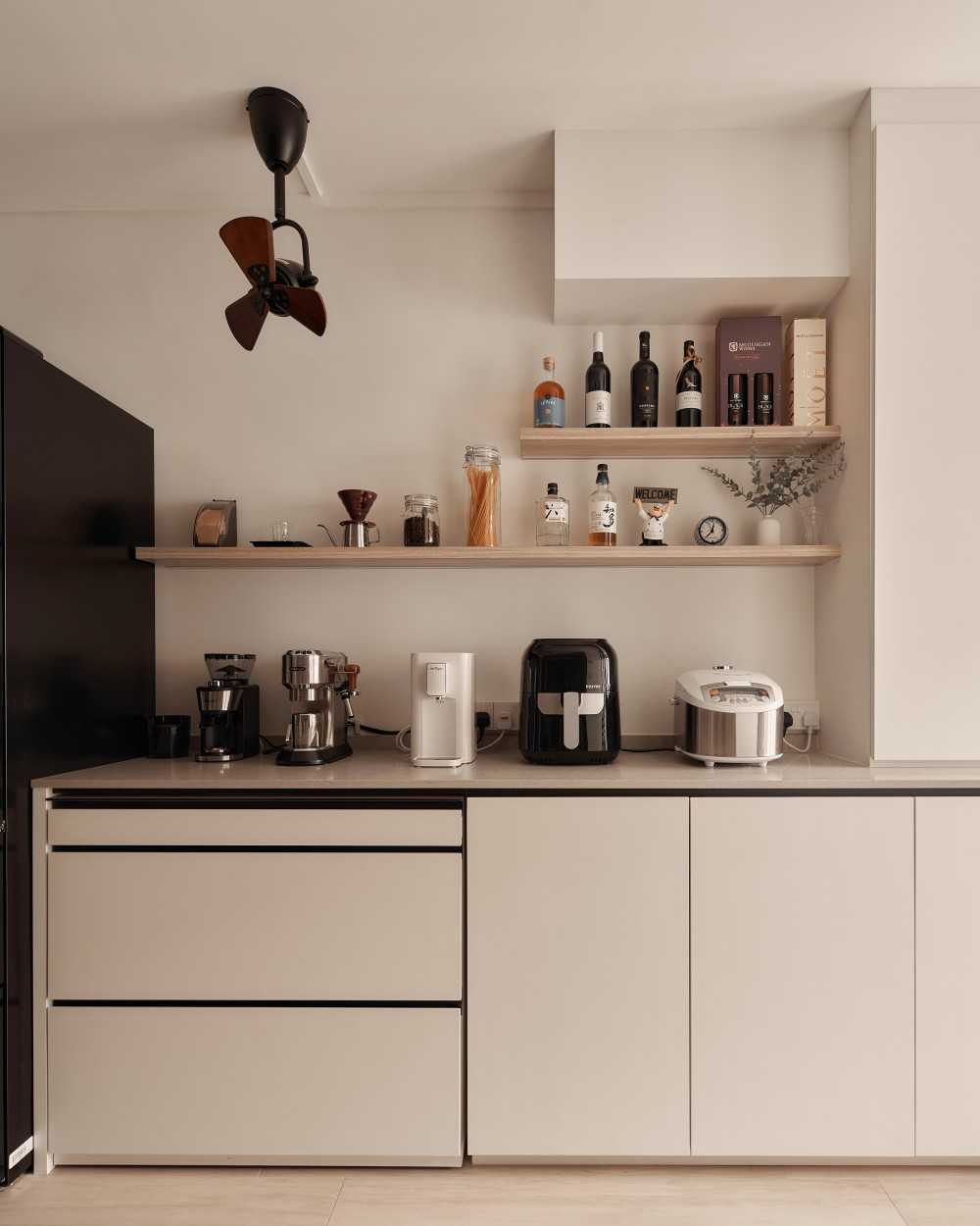 scandinavian kitchen with kitchen accessories and kitchen cabinets