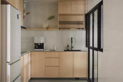 scandinavian kitchen with kitchen accessories and kitchen cabinets