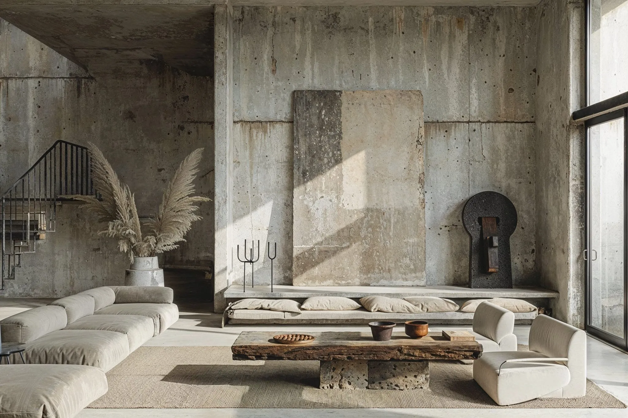 bright brutalist living